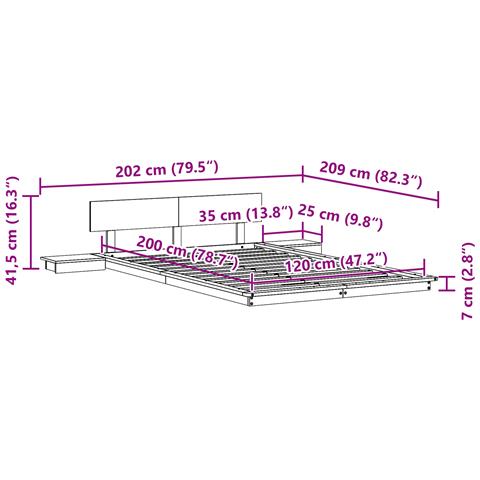 Struttura del letto Bianco 120 x 200 cm legno - Foto 9