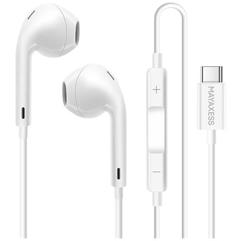 Cuffie Cablate Usb-c Per Google Pixel 10 Con Microfono Integrato, Bianco - Foto 1