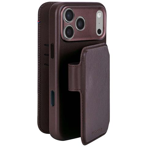 Custodia Portafoglio Per Iphone 17 Pro Magsafe Con Cover Staccabile, Marrone Scuro - Foto 4