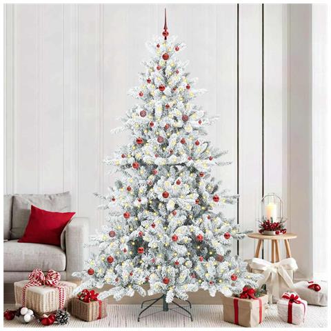 Albero di Natale Artificiale con Rami Pieghevoli Bianco 240 cm - Foto 2