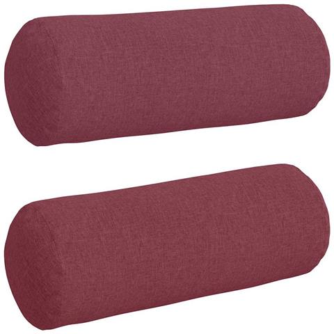 Cuscini a rullo 2 pcs Rosso Vino Ø 25 x 70 cm Tessuto - Foto 1
