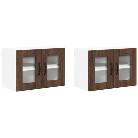 Armadi a pareti per cucina 2 pcs Rovere Marrone 60 x 31 x 40 cm - Foto 1
