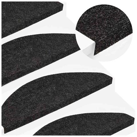 Tappetini Autoadesivi per Scale 20 pz Neri 56x17x3 cm - Foto 2