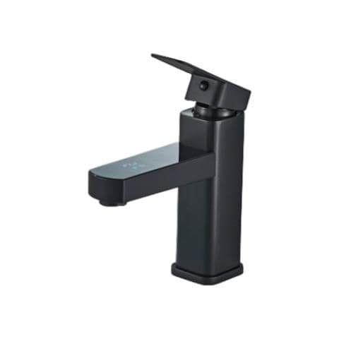 Rubinetto per lavabo da bagno, Blackswan, tipo M212, modello nero opaco, con display LCD, dimensioni 17,5 cm - Foto 1