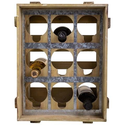 Cassetto Portabottiglie In Legno Marrone 33x32,5x43h - Foto 2