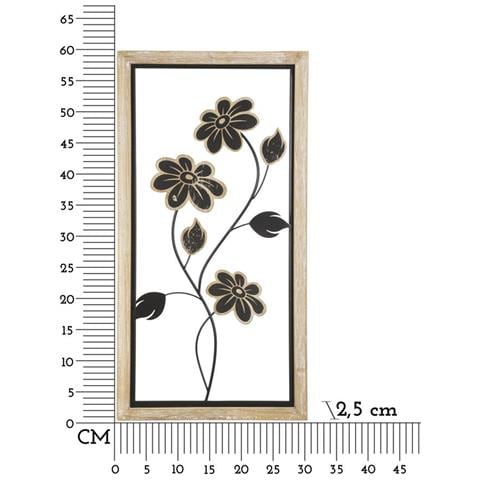 Pannello Da Parete Girish A In Ferro E Legno Con Fiori Neri - Foto 6