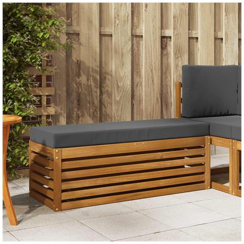 Panca Sgabello Naturale e Antracite 115 x 43 x 37 cm - Foto 2