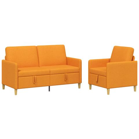Set di Divani con Storage 2 pcs Giallo Scuro Poliestere - Foto 1