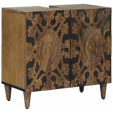 Armadio per Lavabo da Bagno con porta Marrone 62 x 33 x 58 cm - Foto 1