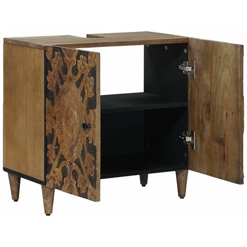 Armadio per Lavabo da Bagno con porta Marrone 62 x 33 x 58 cm - Foto 2