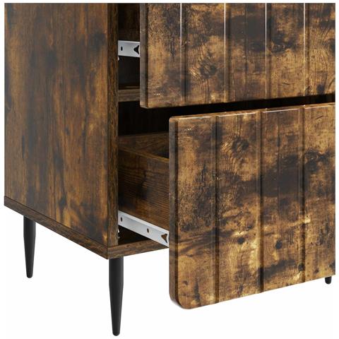 Armadio da Notte 2 pcs Rovere Fumo 43 x 34,5 x 49,5 cm - Foto 9