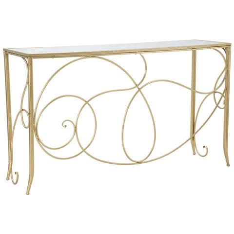 Consolle Art In Ferro, Mdf E Specchio Gold - 140 X 40 X H 80 Cm - Foto 1