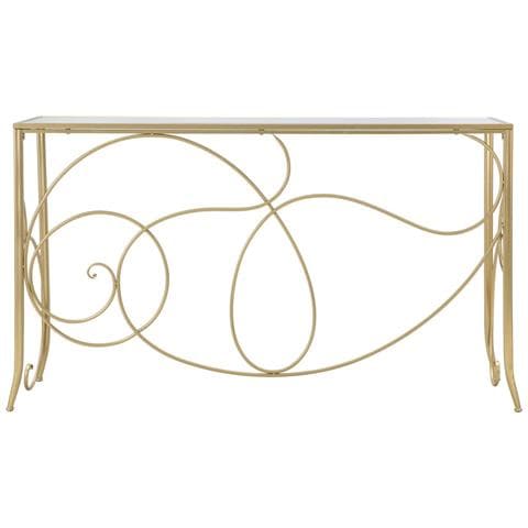Consolle Art In Ferro, Mdf E Specchio Gold - 140 X 40 X H 80 Cm - Foto 2