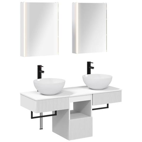 Set di Armadi da Bagno 5 pcs Bianco 43 x 11,5 x 60,5 cm - Foto 1
