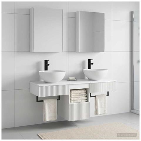 Set di Armadi da Bagno 5 pcs Bianco 43 x 11,5 x 60,5 cm - Foto 2