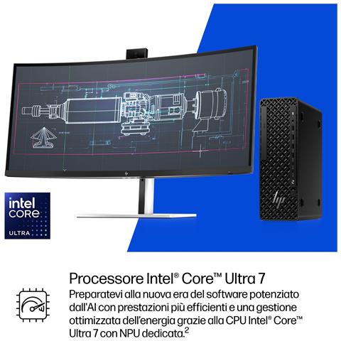 E26GMET PC /stazione di lavoro 265 32 GB DDR5-SDRAM 1 TB SSD Windows 11 Pro SFF AI Workstation, AI PC Nero - Foto 2