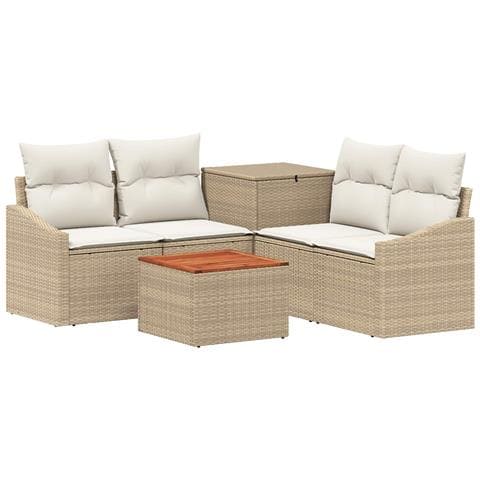 Set di divani 6 pz Beige e Bianco Crema - Foto 1