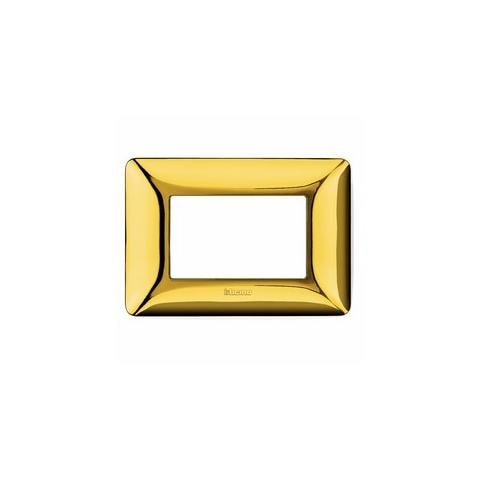 Placca 3 Posti Matix, Tecnopolimero, 120xh. 84 Mm Oro Lucido - Foto 1