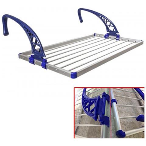 CINQUEPALMI Stendibiancheria Da Balcone Cm 80 Con 2 Bracci Regolabili Scorrevoli Alluminio