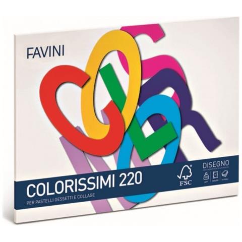 Blocco Disegno Colorissimi 8 Colori 220gr 24x33 16 Fg - Foto 1