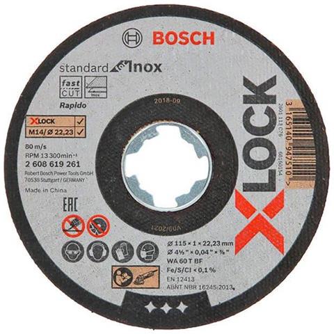 Professional 2608619266 Mola da Taglio Dritta Standard di, 10 Pezzi per Inox, X-Lock, Ø115 mm, Diametro Ø: 22.23 mm, Spessore: 1 mm - Foto 1