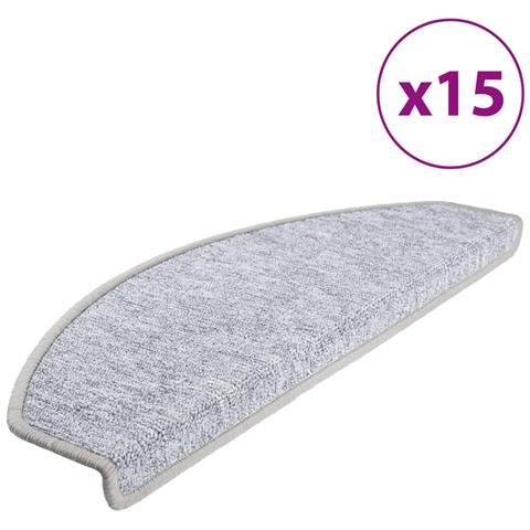Tappetini Per Scale 15 Pz Grigio Chiaro 65x24x4 Cm - Foto 1