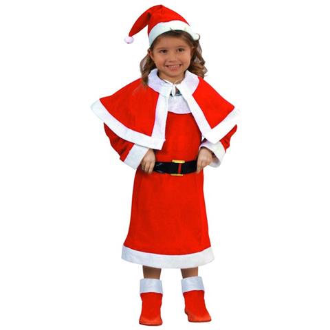 Costume Mamma Natale Per Bambina - Taglia: 3- 4 Anni (98 - 115 Cm)  - Foto 1