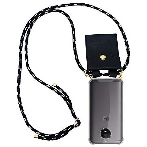 Catena Di Telefoni Cellulari Compatibile Con Motorola Moto G5s In Nero Argento - Coperchio Protettivo In Silicone Con Anelli D'oro, Cinturino In Corda E Custodia Staccabile - Foto 1