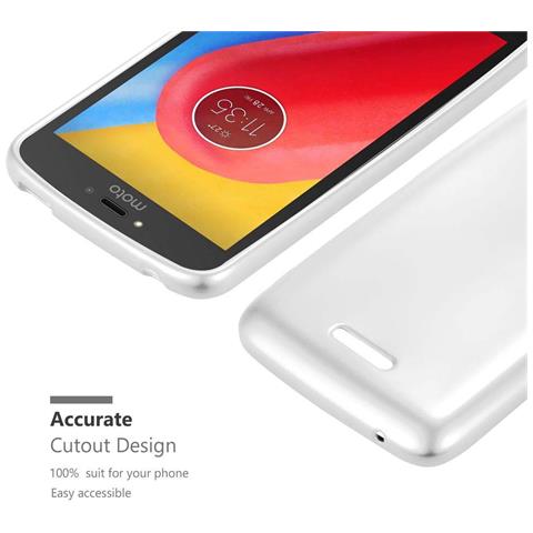 Custodia Compatibile Con Motorola Moto C Plus In Argento Metallico - Coperchio Protettivo In Silicone Tpu Flessibile - Foto 8