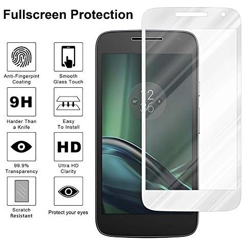 Pellicola Armatura A Schermo Intero Compatibile Con Motorola Moto G4 Play In Trasparente Con Bianco - Vetro Temperato (tempered) Di Protezione Del Display In Durezza 9h Con 3d Touch - Foto 2
