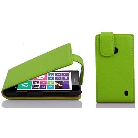 Custodia Compatibile Con Nokia Lumia 630 / 635 In Verde Limone - Coperchio Protettivo In Design Flip Realizzato In Similpelle Testurizzata - Foto 1