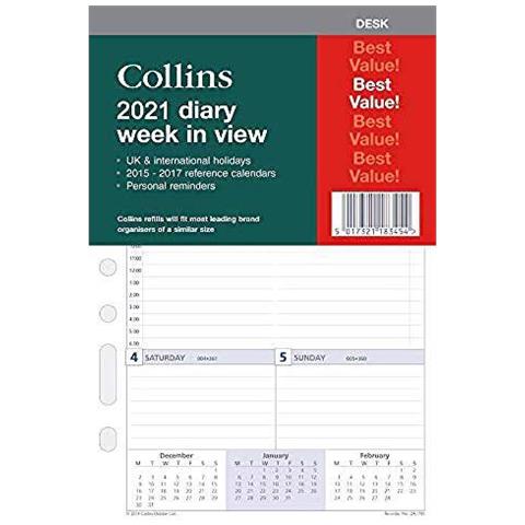 2021 Settimana Di Vista Refill Per Escursioni Dimensione Personal Organizer (7 Anello Mechanism)  - Foto 1