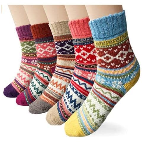 5 Paia Di Calzini Lavorati A Maglia In Bei Colori E Fantasie - Foto 1