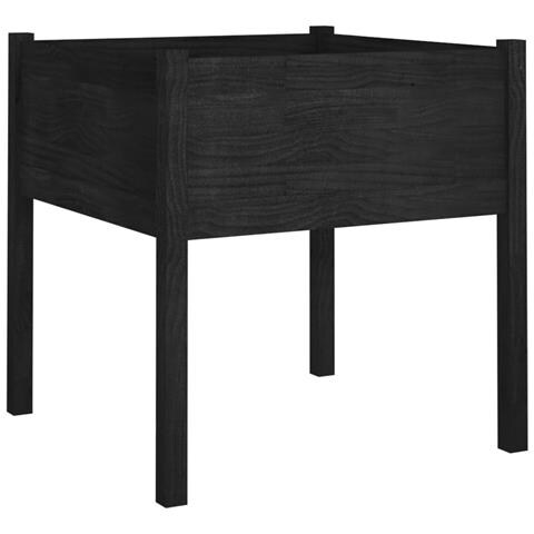 Fioriera Da Giardino Nera 70x70x70 Cm In Legno Massello Di Pino - Foto 2