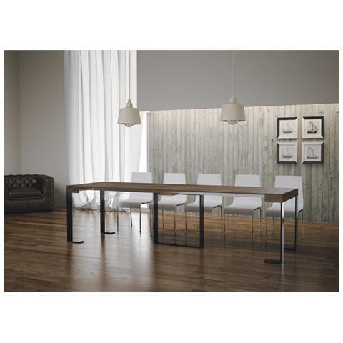 Consolle Allungabile 90x40/300 Cm Futura Telaio Antracite - Noce - Foto 2