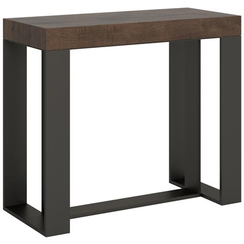 Consolle Allungabile 90x40/300 Cm Futura Telaio Antracite - Noce - Foto 6