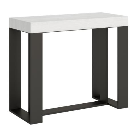 Consolle Allungabile 90x40/300 Cm Futura Telaio Antracite - Noce - Foto 1