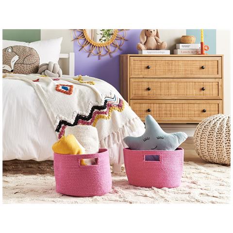 Set Di 2 Cestini Chiniot Cotone Fucsia - Foto 1