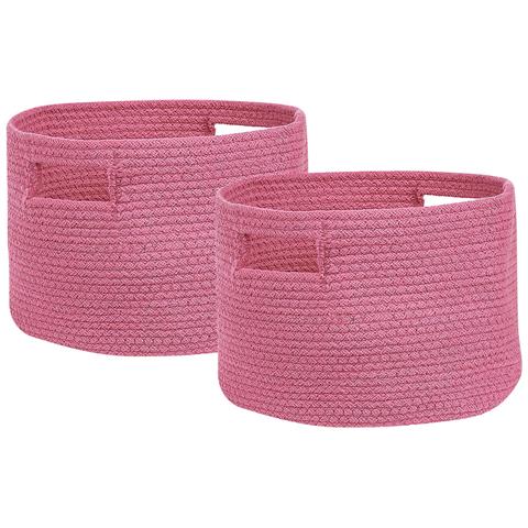 Set Di 2 Cestini Chiniot Cotone Fucsia - Foto 9