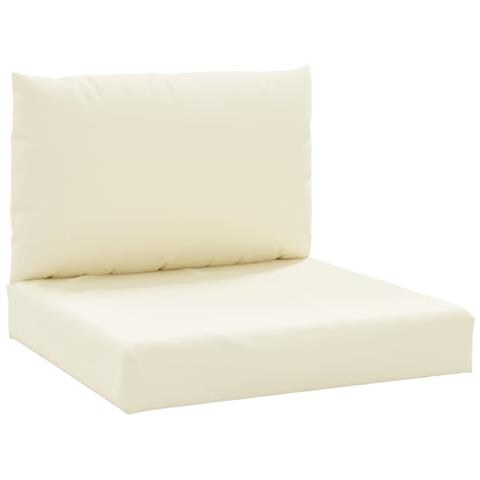 Cuscini Per Pallet 2 Pz Bianco Crema In Tessuto Oxford - Foto 2