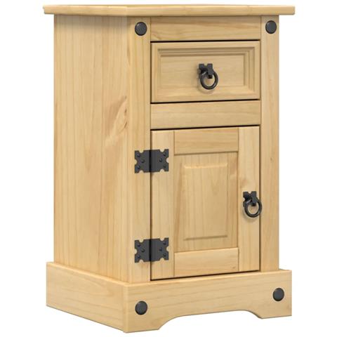 Comodino Corona 35x32,5x58 Cm In Legno Massello Di Pino - Foto 2