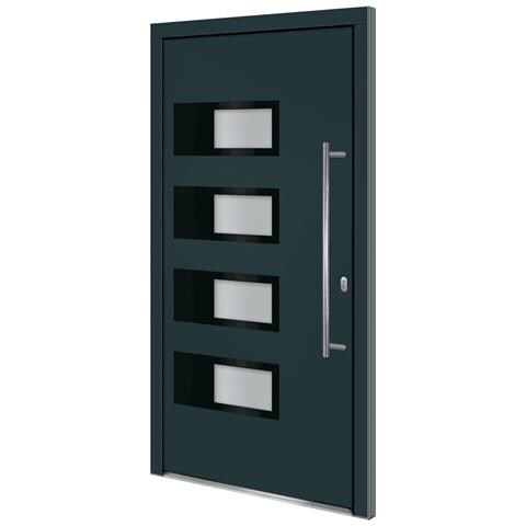 Porta Ingresso Antracite 100x200 Cm In Alluminio E Pvc - Foto 1