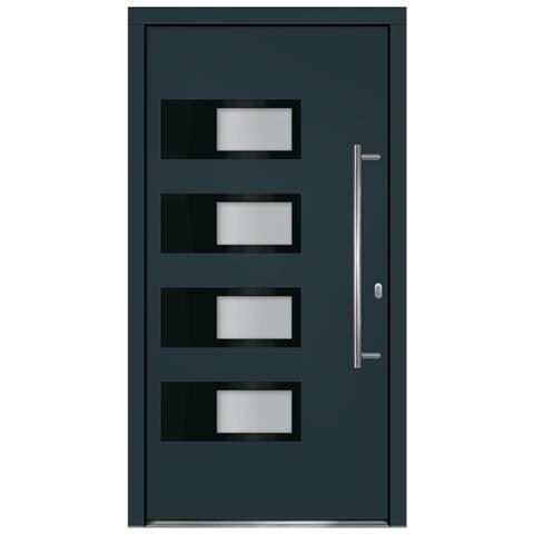 Porta Ingresso Antracite 100x200 Cm In Alluminio E Pvc - Foto 2