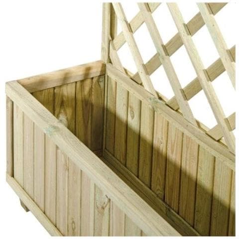 Fioriera In Legno Con Pannello 180x90 Cm Grigliato A Rombi E Vaso Portafiori Da Giardino Azalea - Foto 6