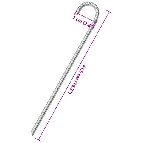 Picchetti Per Tenda 12 Pz 41,5 Cm Ø12 Mm In Acciaio Zincato - Foto 4