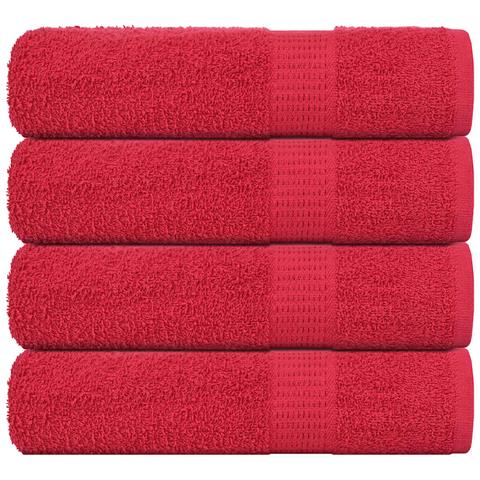 Asciugamani Doccia 4 Pz Rossi 70x140 Cm 360 G /m 100% Cotone - Foto 1