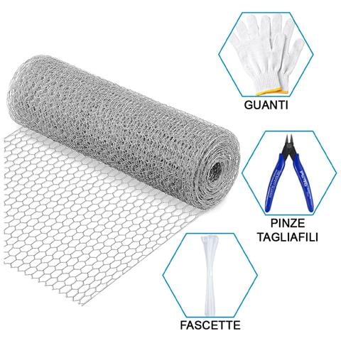 Rete Metallica Zincata Maglia Esagonale 40 Cm X 6 Mt Recinzione Polli E Conigli - Foto 2