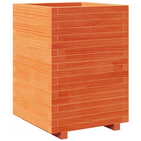Fioriera Giardino Marrone Cera 50x50x72,5cm Legno Massello Pino - Foto 1
