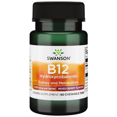 Vitamina B-12 Idrossicobalamina 1000 Mcg 60 Compresse Masticabili Swanson Health Products - Foto 1