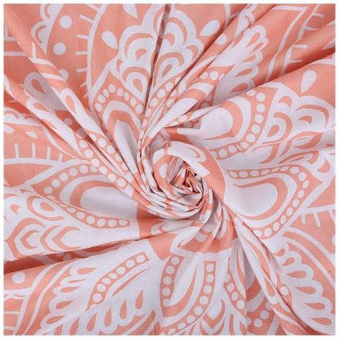 Tappeto Da Parete Con Mandala In Cotone Bianco E Rosa - 208x232cm Per Decorare Il Tuo Spazio - Foto 4